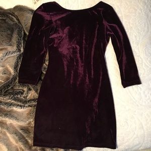 Purple velvet party dress